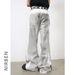 Dirty Wash Jeans – Oversized Straight-Leg Pants For Men | Streetwear Distressed Denim, Hand-Painted Details, 100% Cotton (S-XL)_mkmklike.com