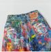 High-End Feel 3-Color Print Niche Design Palette Ink Splatter Oil Painting Loose Wide Leg Men's Jeans_mkmklike.com