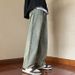 Men's High Street Oversized Straight Leg Jeans Loose Fit Wide Leg Pants For Spring Vibe With Belt_mkmklike.com