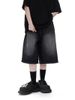Unisex Washed Denim Shorts - American Style Straight Leg Mid-Length Summer Shorts For Men & Women (Black/Blue, S-3XL)_mkmklike.com