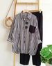 Women's Plus Size Women's Clothing Summer Slightly Fat MM Fashionable Loose Slim Comfortable Casual Striped Suit_mkmklike.com