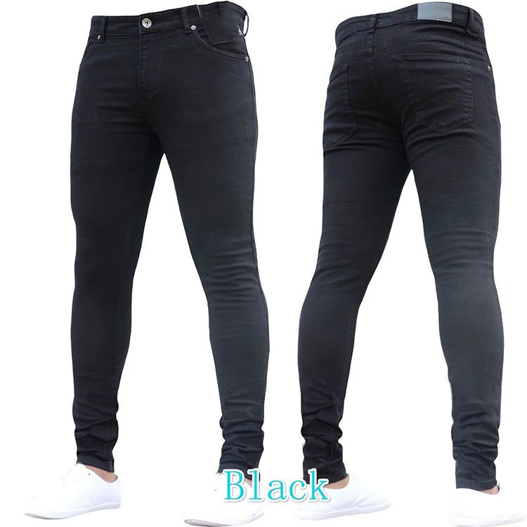 Men's Clothing Men's Slim Fit Stretch Denim Pants Black Tight Skinny Jeans European And American Style Autumn Fashion For Formal & Casual_mkmklike.com