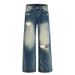 American Style Vintage Ripped Jeans For Men 2025 New Loose Wide-Leg Straight Pants_mkmklike.com