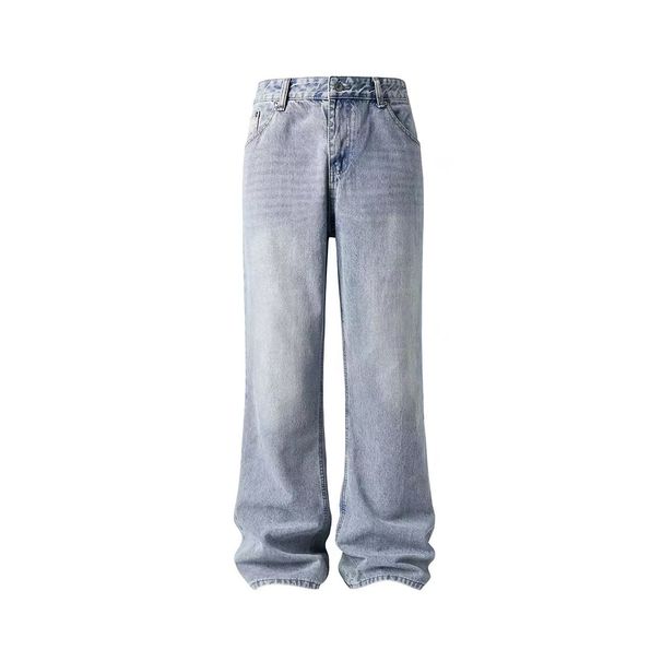 Men's Clothing Black Blue Gray Washed Retro Old Bootcut Scimitar Retro Slim Denim Trousers_mkmklike.com