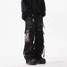 Men's Clothing High Street Retro Design Washed Lightning Raw Edge Jeans Loose Straight Casual Trousers_mkmklike.com