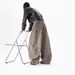 Retro Washed Old Scimitar Jeans Men's Deconstruction Splicing Loose Wide-leg Pleated High Street Trendy Overalls_mkmklike.com