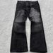 Gothic Retro Flared Denim Trousers Double Waist Washed Distressed Men's Clothing Ins_mkmklike.com