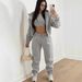 European And American Women's Three-Piece Long Pants Fleece-Lined Hooded Sweatshirt Sports Fashion Casual Winter_mkmklike.com