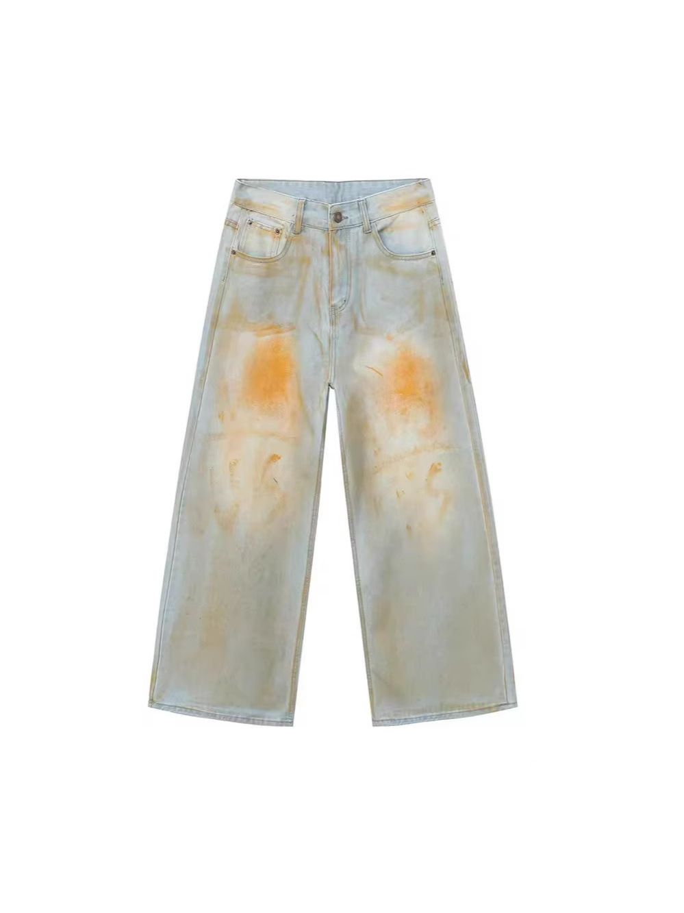 Post-Apocalyptic Washed Jeans – Hand-Painted Streetwear Denim With Distressed Detailing For Urban Explorers_mkmklike.com
