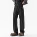 Primary Color Black Denim Men Harlan Loose Straight Trendy Brand Drooping Mid-waist, Autumn New Long Coco Denim Eight-barrel Clothes Decorated_mkmklike.com