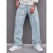 Men's Retro Loose Straight Jeans – American High Street Vintage Denim Pants (S-XXXL, Light/Dark Blue/Black/White)_mkmklike.com