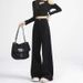 Women's Black Stretch Jeans, New Autumn And Winter Straight Wide-leg Loose Casual Pants With A High-end Design_mkmklike.com