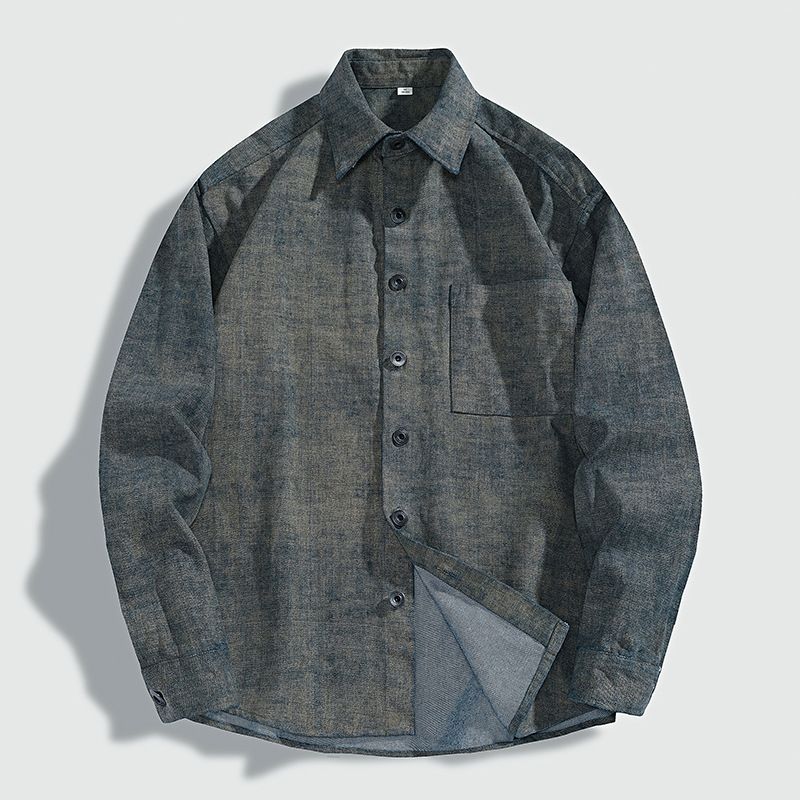 Muqiu Wear 2025 Spring New American Denim Men's Trendy Brand Loose Shirt Jacket_mkmklike.com