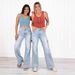 Women's High Waist Cargo Jeans - Stretch Denim Utility Pants With Multiple Pockets, Straight Leg & Streetwear Style (Light Blue, S-XXXL)_mkmklike.com
