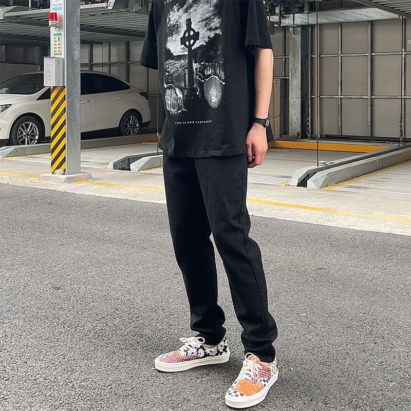 Nordmann Slim Fit Jeans For Men American High Street Trendy Brand Skinny Autumn Winter Style Cool Hip Hop Versatile Black Casual_mkmklike.com