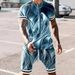 Men's Clothing 3D digital printing men's short sleeve beach pants suit trendy T-shirt shorts set_mkmklike.com