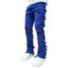 Men's High Street Straight Leg Jeans – Stretch Denim Pants With Washed Finish (S-XXL, 5 Colors)_mkmklike.com