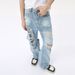 Men's Clothing 2025 Summer New Products Niche Heavy Industry Destroyed Hole Jeans Casual Loose Trend_mkmklike.com