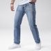 Spring And Summer Trend, Daily Versatile Men's Jeans, Elastic, Simple, Slimming, Retro, Heavy Water Washed, Small Feet, Slim Fit, Long Pants For Men_mkmklike.com