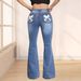 Women's Clothing INS Fashion Trend Personality Bow Print Jeans_mkmklike.com
