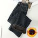 Korean Retro Wide-Leg Jeans For Women, Autumn And Winter Fleece-Lined Warm High-Waist Tummy Control Slimming_mkmklike.com