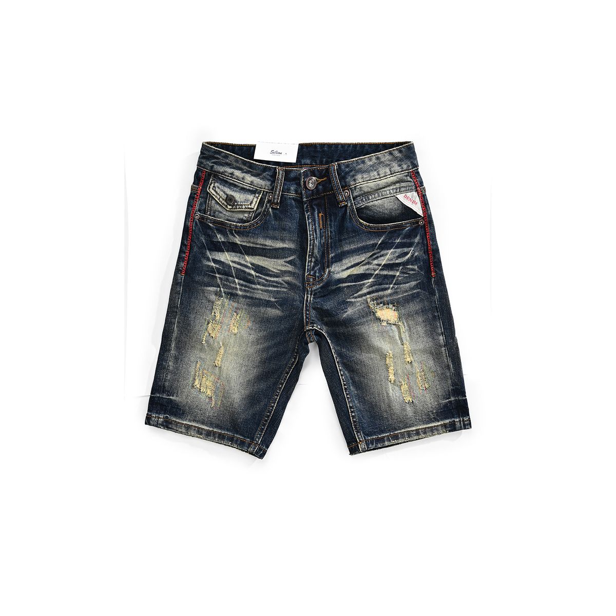 Men's Vintage Washed Distressed Denim Shorts - Summer Casual Blue Ripped Jeans Shorts For Men_mkmklike.com