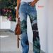 Women's Clothing New Style Popular Large Size Printed Denim Thin Jeans For Women_mkmklike.com
