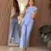 Women's Clothing round neck solid color irregular sleeveless high waist casual jumpsuit trousers_mkmklike.com