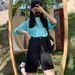 K Cowboy Retro Denim Shorts Women's New High Waisted Straight Leg Five Quarter Pants Loose Wide Leg Shorts_mkmklike.com