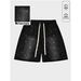 Men's Denim Shorts Summer Style European Size Rhinestone Craftsmanship Elastic Waist Five Point Pants_mkmklike.com