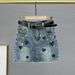Women's Denim 2026 New Summer High-waisted Slim-fit Ins Heart Embroidery Rhinestone Anti-exposure Short Skirt_mkmklike.com