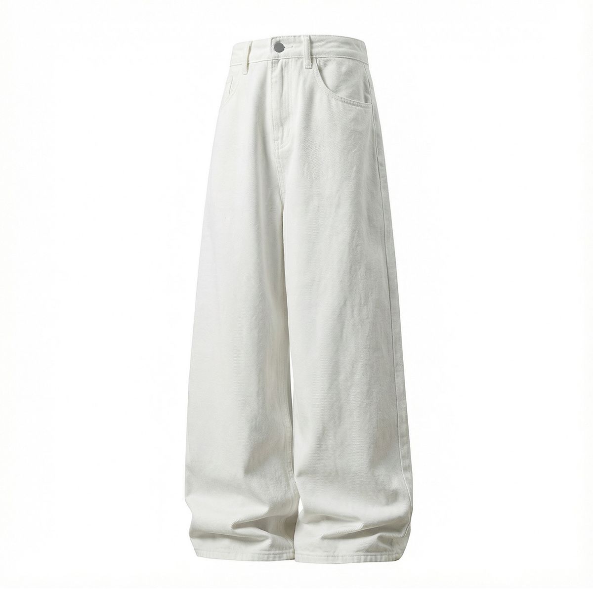 Men's Vintage High Street White Jeans – Relaxed Straight Fit With Contrast Pocket Embroidery (M-XXXL, 100% Cotton)_mkmklike.com