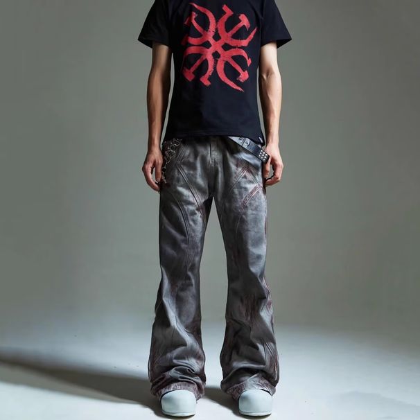 Men's Straight-Leg Jeans – Minimalist Vintage Denim For Casual & Streetwear (S-3XL) | Light Stretch Cotton With Raw Hem_mkmklike.com