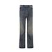 Haute Couture-Inspired Bootcut Jeans – Vintage Mud-Dyed Indigo With Slub Texture & Artisan Distressing, High-Low Hem For Runway-Ready Silhouette_mkmklike.com