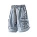 2026Summer New Men's With Fully Elastic Waistband, Workwear Style, Fashionable And Versatile Casual Denim Shorts For Men_mkmklike.com