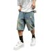 Men's Clothing American Style Washed Distressed Denim Shorts Summer Loose Fit Plus Size Retro Casual Five Point Pants_mkmklike.com