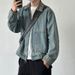 Collar Zipper Large Pocket Denim Jacket Retro Workwear Loose Casual Trend Top Jacket_mkmklike.com