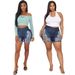 Women's Clothing Fashion Slim Versatile Washed Hole Stretch Denim Shorts_mkmklike.com