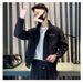 Men's Thickened Jacket For Autumn And Winter, Stylish Embroidered Stand Collar Jacket, Trendy Loose Cotton Coat,_mkmklike.com