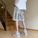 Men's Clothing Denim Shorts Summer Style Zip Up Straight Leg Wide Leg Casual Trendy Brand Versatile Loose Five Point Pants_mkmklike.com