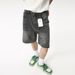 Men's Clothing Summer Ink Splashed Design Loose Wide Leg Black And Gray Jeans_mkmklike.com