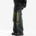 Men's Distressed Denim Jeans - Vintage Washed Relaxed Fit Baggy Pants With Ripped Details & Stretch Comfort (Blue)_mkmklike.com