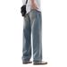 Men's Vintage Washed Jeans – Relaxed Straight Fit (Retro, Mid-Rise, Light Stretch, S-3XL)_mkmklike.com