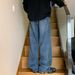 Men's Clothing Trendy High Street Style Jeans For Men And Women Hong Kong Style Simple Cool And Stylish Long Pants For All_mkmklike.com