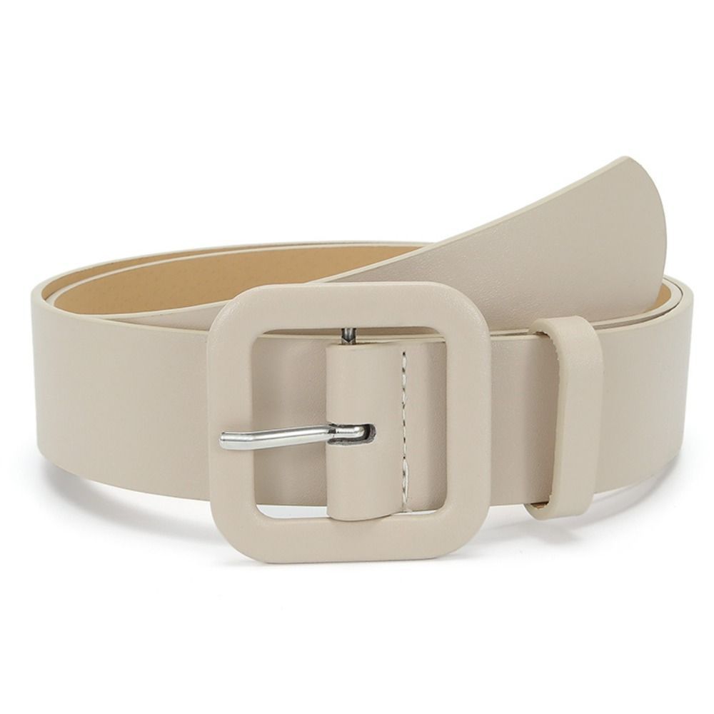 HOT Women Design Candy Color Casual Thin Waist Strap Square Buckle Waistband Trouser Dress Belts Leather Belt_mkmklike.com