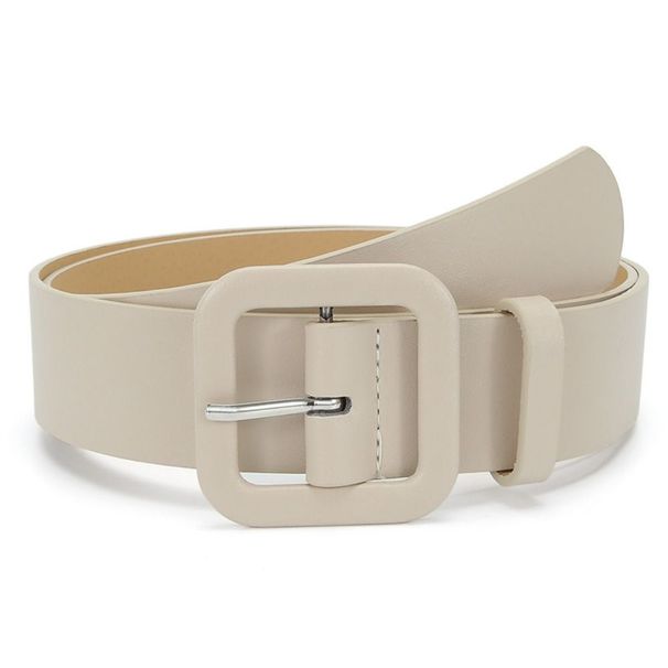 HOT Women Design Candy Color Casual Thin Waist Strap Square Buckle Waistband Trouser Dress Belts Leather Belt_mkmklike.com