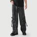 Men's Clothing Zipper Multi Pocket Trendy Flared Pants High Street Straight Wide Leg Jeans_mkmklike.com