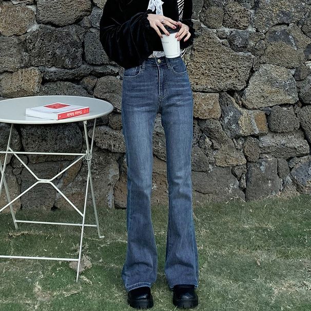Women's Flared Jeans 2026 Spring Autumn New Style High-waisted Slimming And Height-enhancing Straight-fit Petite_mkmklike.com