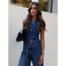 European And American Women's Clothing 2025 Spring And Summer New Sleeveless Vest Wide Leg Jeans Fashion Casual Suit_mkmklike.com