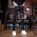 Autumn And Winter New Fashion Personalized Splashing Ink Jeans Korean Version Versatile Slim-fit Trousers Trendy Men's Popular Casual Trousers_mkmklike.com